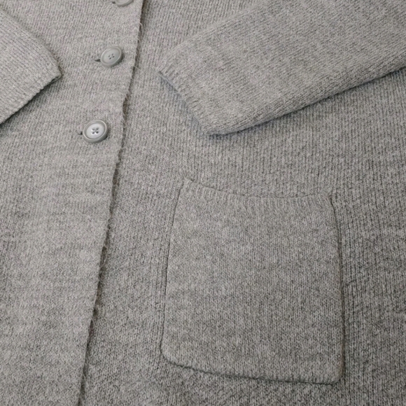 Torrid Sweater Coat Woman Plus Sz 2X Gray Knit Notch Collar Button Pockets Read - Picture 8 of 12